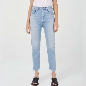 AGOLDE Riley High Rise Straight Crop Jeans in shade Bitter